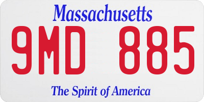 MA license plate 9MD885