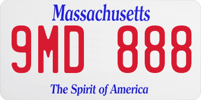 MA license plate 9MD888