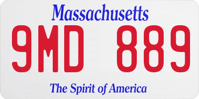 MA license plate 9MD889