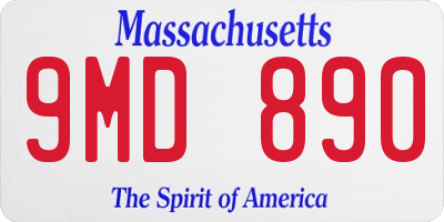 MA license plate 9MD890