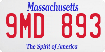 MA license plate 9MD893