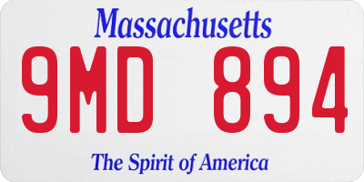 MA license plate 9MD894