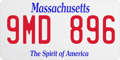 MA license plate 9MD896