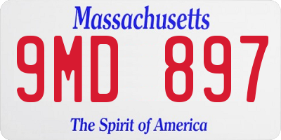 MA license plate 9MD897