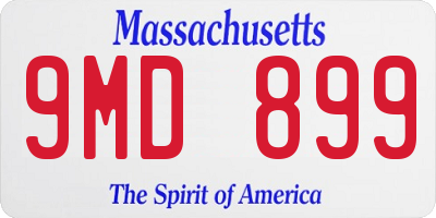 MA license plate 9MD899