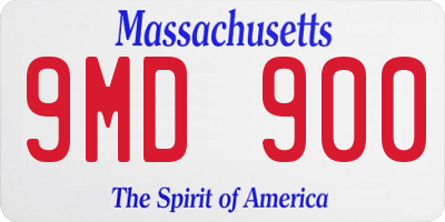 MA license plate 9MD900