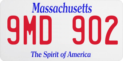 MA license plate 9MD902
