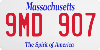 MA license plate 9MD907