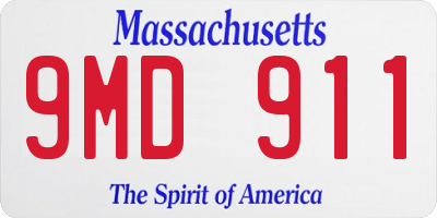 MA license plate 9MD911