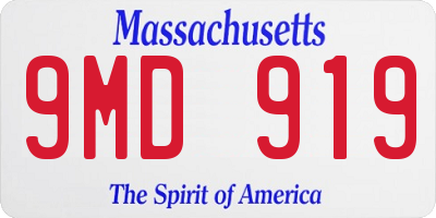 MA license plate 9MD919
