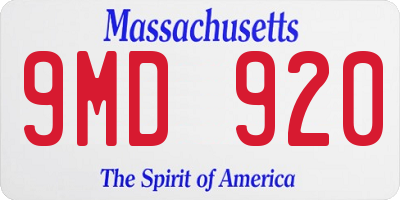 MA license plate 9MD920