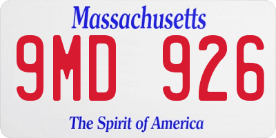 MA license plate 9MD926
