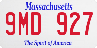 MA license plate 9MD927