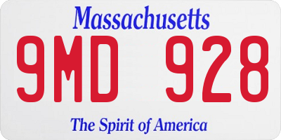 MA license plate 9MD928