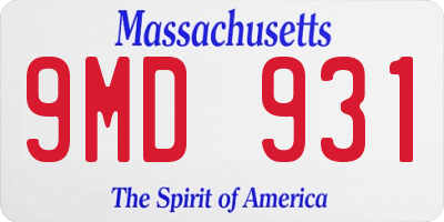 MA license plate 9MD931