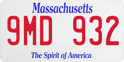 MA license plate 9MD932