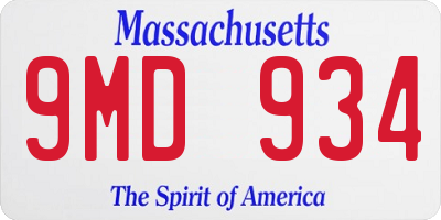 MA license plate 9MD934