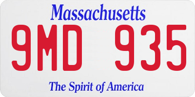 MA license plate 9MD935