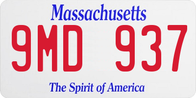 MA license plate 9MD937