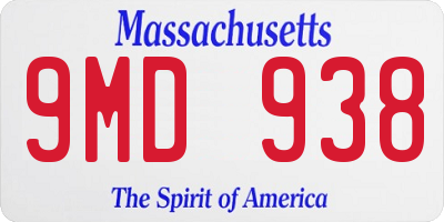 MA license plate 9MD938