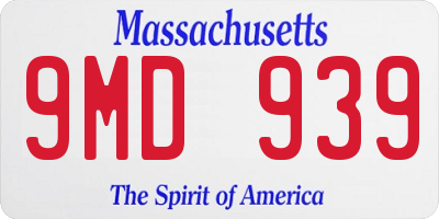 MA license plate 9MD939