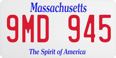 MA license plate 9MD945