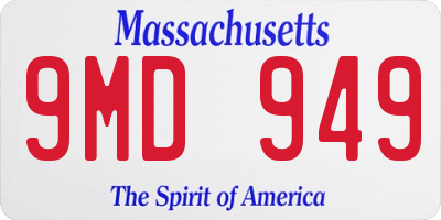 MA license plate 9MD949