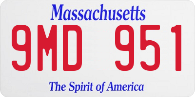 MA license plate 9MD951