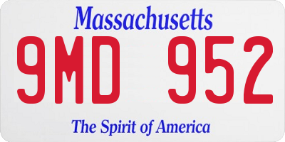 MA license plate 9MD952