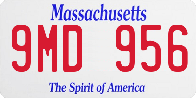 MA license plate 9MD956