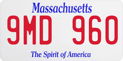 MA license plate 9MD960