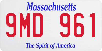 MA license plate 9MD961