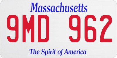 MA license plate 9MD962