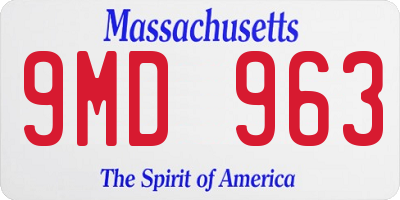 MA license plate 9MD963