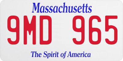 MA license plate 9MD965