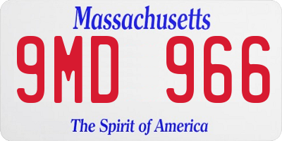 MA license plate 9MD966