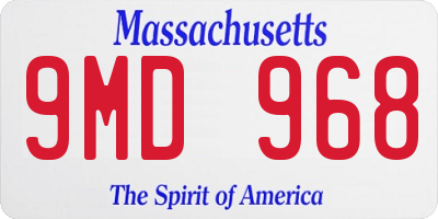 MA license plate 9MD968