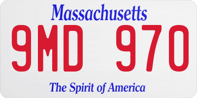 MA license plate 9MD970