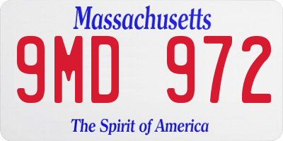MA license plate 9MD972