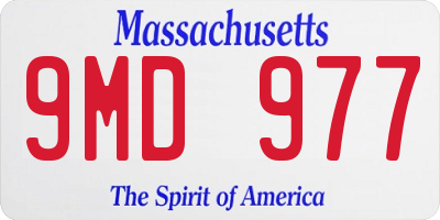 MA license plate 9MD977