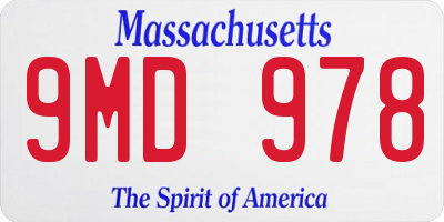 MA license plate 9MD978