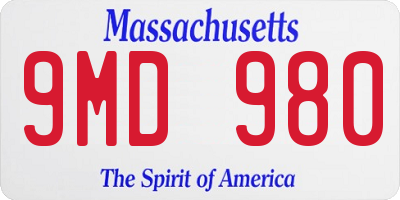 MA license plate 9MD980