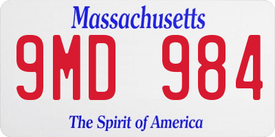 MA license plate 9MD984