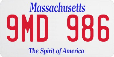 MA license plate 9MD986