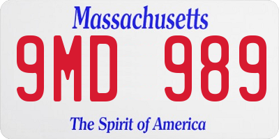 MA license plate 9MD989