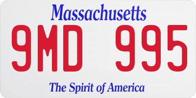 MA license plate 9MD995