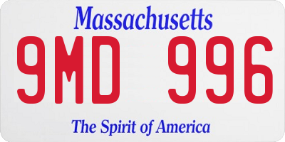 MA license plate 9MD996