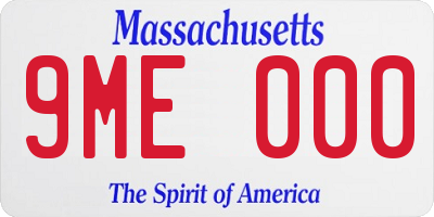 MA license plate 9ME000