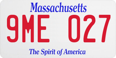 MA license plate 9ME027