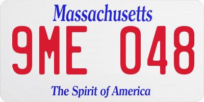 MA license plate 9ME048